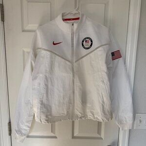 Nike USA Olympic White Windbreaker Jacket - Women Size L